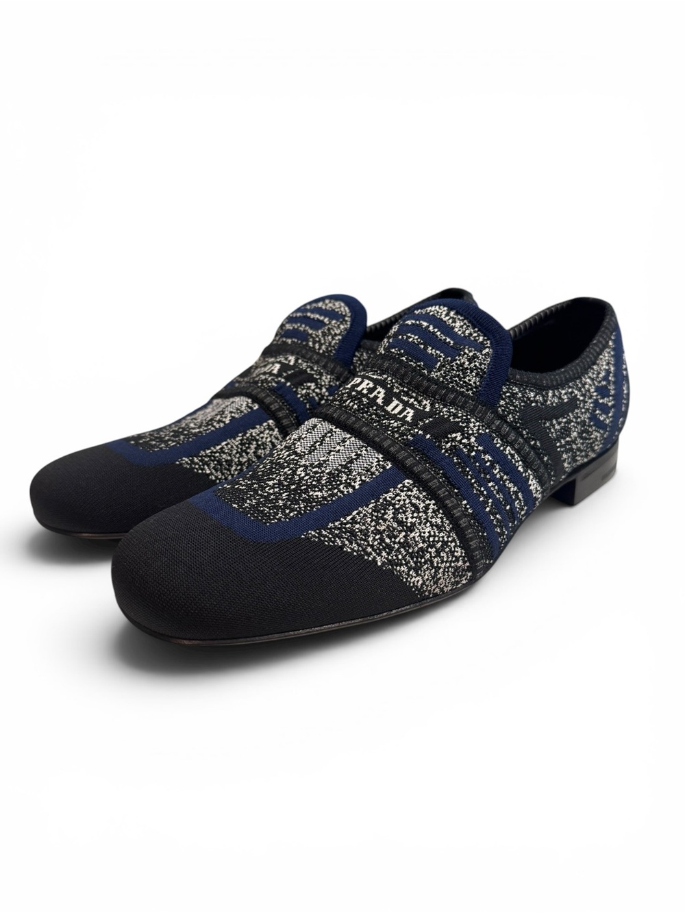 Prada Men's Textile Jacquard Mouline Knit Loafers